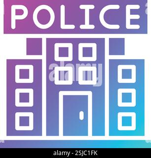 Police station Vector Icon Design Illustration Stock Vector