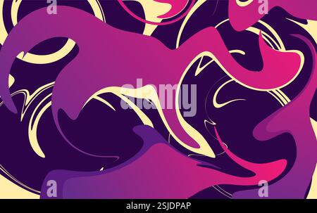 Colorful abstract geometric background. Liquid dynamic gradient waves. Fluid marble texture vector Stock Vector