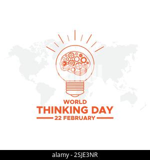 World Thinking Day celebration around the world. Vector Illustration Template.World Thinking Day Vector Design Template Background Stock Vector