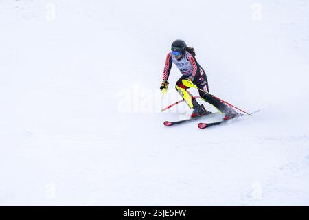 Saalbach, Austria. 11th Feb, 2025. SAALBACH, AUSTRIA - FEBRUARY 11: Amelia Smart of Canada in action during the Audi FIS Alpine World Ski Championships - Women's Team Combined - race at Saalbach on February11, 2025 at Saalbach, Austria, Salzburg.250211 SEPA 12 137 - 20250211 PD11685 Credit: APA-PictureDesk/Alamy Live News Stock Photo