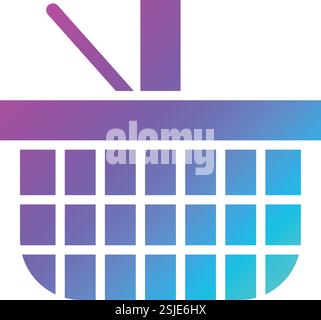 Picnic basket Vector Icon Design Illustration Stock Vector