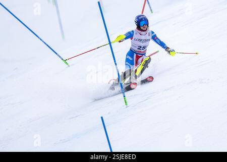 Saalbach, Austria. 11th Feb, 2025. SAALBACH, AUSTRIA - FEBRUARY 11: Tessa Worley of France in action during the Audi FIS Alpine World Ski Championships - Women's Team Combined - race at Saalbach on February11, 2025 at Saalbach, Austria, Salzburg.250211 SEPA 12 127 - 20250211 PD11709 Credit: APA-PictureDesk/Alamy Live News Stock Photo