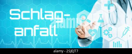 Doctor with futuristic interface - Stroke Stock Photo