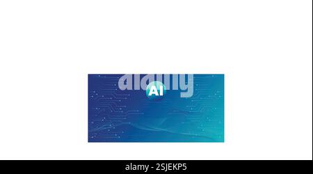 AI Technology Background with Circuit Design Stock Vector