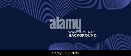 Blue Wave Abstract Background with Smooth Flowing Lines Stock Vector