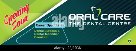 Dental clinic social media cover template vector gradient Stock Vector