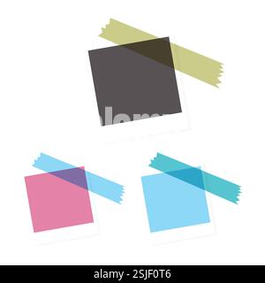 Taped Colored Paper Squares Stock Vector