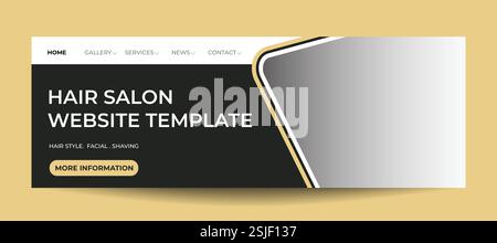 Hair Salon Website Template Stock Vector