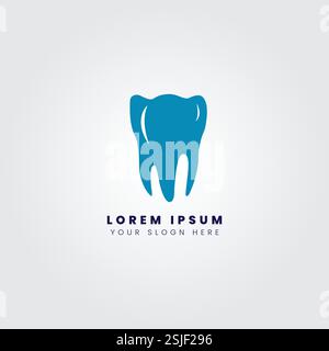 Blue Tooth Logo Design with Placeholder Text Stock Vector