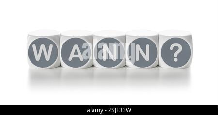Letter cubes on a white background - When Stock Photo
