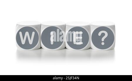 Letter cubes on a white background - How Stock Photo