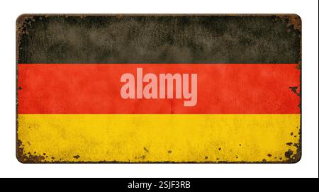 Old rusted tin sign - Flag Germany Stock Photo