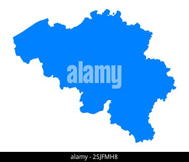 A Belgium map on white background with clipping path Stock Photo - Alamy