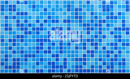 Blue colored mosaic background tiles Stock Photo