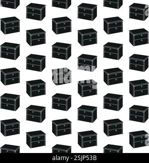Vector seamless pattern of hand drawn sketch doodle nightstand isolated on white background Stock Vector