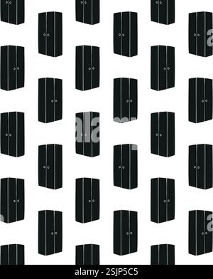 Vector seamless pattern of hand drawn sketch doodle closet isolated on white background Stock Vector