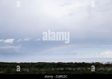 Rainbow in the sky over Juist Stock Photo