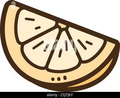 Orange slice vector doodle illustration and graphic. Part of fruit slice category. Stock Vector