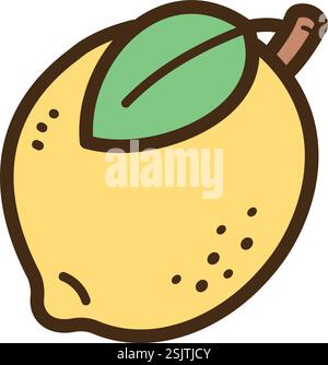 Lemon vector doodle illustration and graphic. Part of fruits category. Stock Vector
