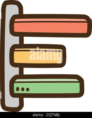 Bar chart vector doodle illustration and graphic. Part of graph and chart category. Stock Vector