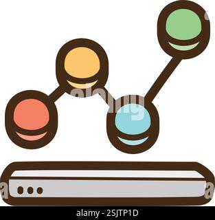 Bump chart vector doodle illustration and graphic. Part of graph and chart category. Stock Vector