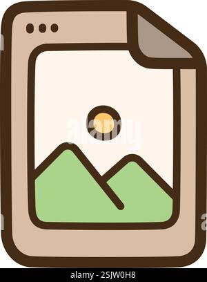 Document menu vector doodle illustration and graphic. Part of graphic tools category. Stock Vector