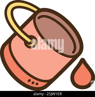 Paint bucket tool vector doodle illustration and graphic. Part of graphic tools category. Stock Vector
