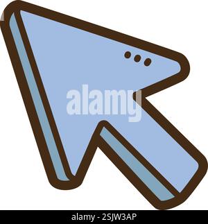 Cursor vector doodle illustration and graphic. Part of graphic tools category. Stock Vector