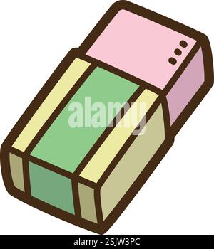 Eraser tool vector doodle illustration and graphic. Part of graphic tools category. Stock Vector