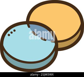 Venn diagram vector doodle illustration and graphic. Part of graph and chart category. Stock Vector