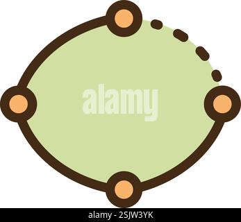 Ellipse tool vector doodle illustration and graphic. Part of graphic tools category. Stock Vector