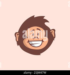 Monkey logo icon illustration vector flat design Stock Vector Image ...