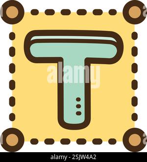 Area type tool vector doodle illustration and graphic. Part of graphic tools category. Stock Vector