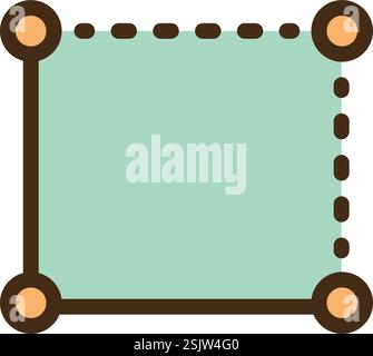 Rectangle tool vector doodle illustration and graphic. Part of graphic tools category. Stock Vector