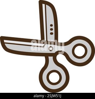 Scissors tool vector doodle illustration and graphic. Part of graphic tools category. Stock Vector