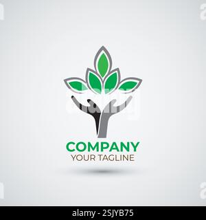 Go green logo design template Stock Vector