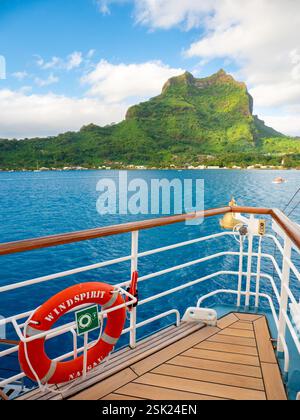 Sailing in Bora Bora Stock Photo