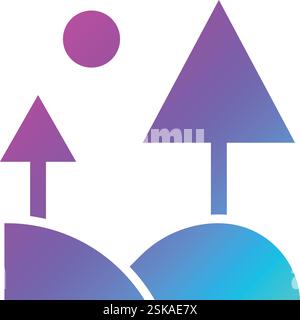 Landscape Vector Icon Design Illustration Stock Vector