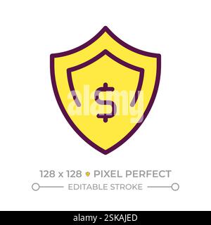 Financial cushion pixel perfect RGB color icon Stock Vector