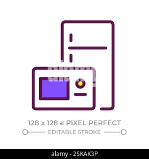 Upgraded appliance pixel perfect RGB color icon Stock Vector