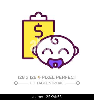 Childs savings pixel perfect RGB color icon Stock Vector