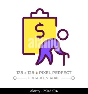 Retirement plan pixel perfect RGB color icon Stock Vector