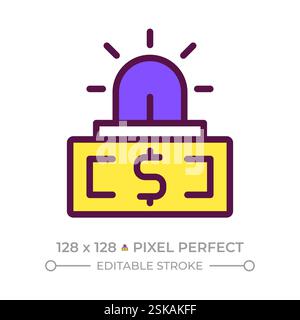 Emergency fund pixel perfect RGB color icon Stock Vector