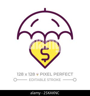 Life insurance pixel perfect RGB color icon Stock Vector