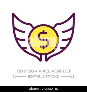 Financial freedom pixel perfect RGB color icon Stock Vector
