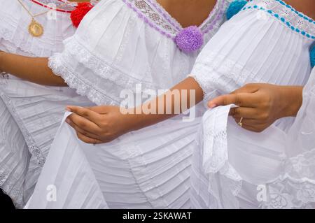 La Pollera dress, La Mejorana national music festival, Guarare village, Los Santos province, Panama - stock photo Stock Photo