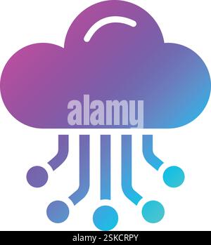 Cloud Hosting Vector Icon Design Illustration Stock Vector