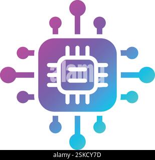 Microprocessor Vector Icon Design Illustration Stock Vector