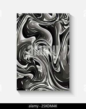 Abstract geometric background. Liquid dynamic Fluid, wavy forms mixed with zebra sharp geometric elements. Design for banner, cards, prints, social me. Stock Vector