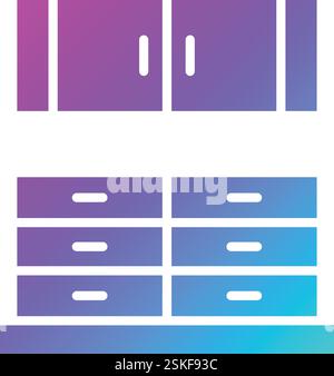 Kitchen Cabinet Vector Icon Design Illustration Stock Vector